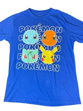 Pokemon Graphic Tee Youth XL 18 Pikachu Charmander Squirtle Bulbasaur Nintendo